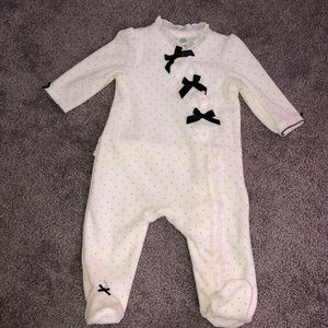 Velour Onesie w/ Ruffle Detail